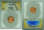 USA Cent 1955-D Lincoln Wheat 1C Coin ANACS MS 66 RD (24) B -