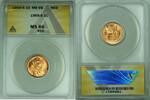 USA Cent 1955-S Lincoln Wheat 1C Coin ANACS MS 66 RD (24) A -