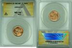 USA Cent 1955-S Lincoln Wheat 1C Coin ANACS MS 66 RD (24) B -