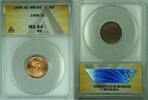 USA Cent Lincoln Wheat 1C Coin ANACS MS 64 RB (24) -
