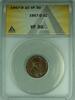 USA Cent 1957-D Lincoln Wheat 1C Coin-Die Chip in Liberty-ANACS VF 30 (24) -