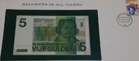 Banknoten 5 Gulden Netherlands Banknote Crisp Uncirculated in Stamped Envelope -