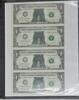 Banknoten 2003-A $1 FRNs G-A Block State of Maryland Sheet of 4 Notes in USCG Folder -