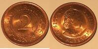 Weltmünzen 2 Cents Mauritius Bronze Coins of Queen Elizabeth II - Roll of 40 BU Coins -