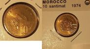 Weltmünzen Morocco 10 Santimat Copper-Alum-Nickel Coins (FAO) - Roll of 50 BU Coins -