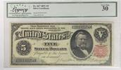 Banknoten $5 Silver 1891 Certificate Note FR 267 Legacy VF 30