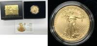 USA $50 American Gold Eagle 2022-W  Burnished 1 OZ Fine Gold Coin Box & COA