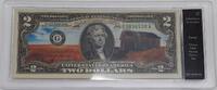Banknoten CU Colorized $2 FRN - Tallgrass Prairie Nat'l Preserve - Kansas in Plastic Case -