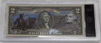 Banknoten CU Colorized $2 FRN - President George Washington in Plastic Case -