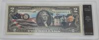 Banknoten CU Colorized $2 FRN - President Martin Van Buren in Plastic Case -
