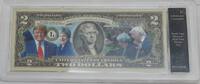 Banknoten CU Colorized $2 FRN - Trump's 1st Meeting w/British P.M. in Plastic Case -