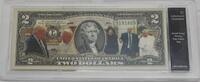 Banknoten CU Colorized $2 FRN - Trump Meeting Pope Francis in Plastic Case -