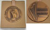 Exonumia Bronze Israel 60mm Medal - Harp Festival in Original Box -