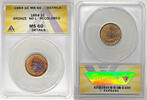 USA Indian Head Cent Coin Bronze No L ANACS MS 60 Details -