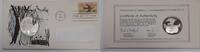 Exonumia Sterling Postmasters of America Commem Silver Medal FDC Christmas '74 -