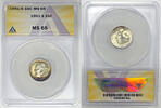 USA Roosevelt Dime 1951-S 10c Coin Toned ANACS MS 65 -