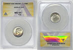 USA Roosevelt Dime 1955-D 10c Coin Toned ANACS MS 65 FB -