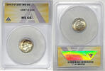 USA Roosevelt Dime 1957-D 10c Coin Toned ANACS MS 65 -