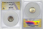 USA Roosevelt Dime 10c Coin Toned ANACS MS 66 -