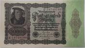 Banknoten 50000 Mark Issue Germany (Weimar Republic) Reichsbanknote P#80 Crisp UNC -