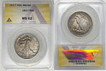 USA Half Dollar Walking Liberty Toned ANACS MS 62 Looks Better -