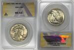 USA Half Dollar Walking Liberty 50c Coin Lightly Toned ANACS MS 63 A -