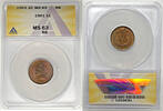 USA Indian Head Cent Coin Colorful Tone ANACS MS 63 RB -