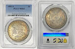 USA Dollar 1881-S Morgan Silver Toned PCGS MS 64 Looks Better (21) F -