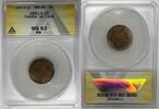 Weltmünzen 2 Centimes 1891-A Tunisia Coin AH 1308 ANACS MS 63 RB W7 -