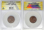 Weltmünzen 1/4 Penny South Africa ANACS MS 60 Details Corroded W5 -