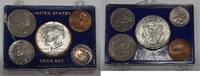 USA 1969-D US 5 Coin Year Set with 40% Silver Kennedy Half in Case -