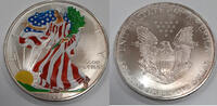 USA American Silver Eagle (ASE) Colorized Obverse Coin UNC/May Have Toning -