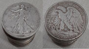 USA Half Dollar Walking Liberty Roll 20 Circulated 90% Silver Coins in Tube -