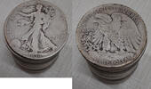 USA Half Dollar Walking Liberty Roll 20 Circulated 90% Silver Coins in Tube -