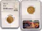 USA $5 Half Eagle 1849-C Liberty Gold Coin NGC AU-53 Scarce Charlotte Coin! -