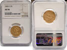 USA $5 Half Eagle 1850-C Liberty Gold Coin NGC AU-50 Slightly Rotated Dies! -