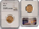 USA $5 Half Eagle Liberty Gold Coin NGC MS-62 Nice Pre-Civil War Gold! -