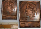 Exonumia C. 1960's H. Alvin Sharpe Studio Trial Copper Plate Cherokee Buck Design -