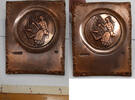 Exonumia C. 1960's H. Alvin Sharpe Studio Trial Copper Plate Woman w/Spinning Wheel -