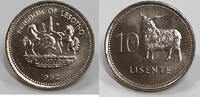 Weltmünzen 10 Lisente 1992 Lesotho  Coin KM#61 - BU Roll of 50 Coins in Wrapper 50 BU coins in wrapper--see photos