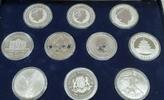 Bullion Ten Coin International Silver Bullion Coin Set - All BU in Display Case -