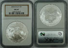 Bullion American Silver Eagle 1oz Coin, NGC MS-69 -