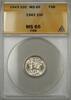 USA Dime Mercury 10C ANACS MS-65 FSB Full Split Bands (11) -
