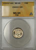 USA Dime 1943-D Mercury 10C ANACS MS-65 Full Split Bands (Better Coin Toned 11 A) -