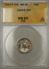 USA Dime 1943-D Mercury 10C ANACS MS-65 Full Split Bands (Proof Like Obverse 11 C) -