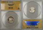 USA Dime 1945-S Silver Mercury 10C ANACS MS-66 Micro S (Toned 11 B) -