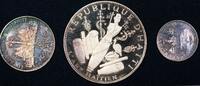 Weltmünzen Haiti 3 Coin Silver Proof Commemorative Set 25 10 and 5 Gourdes 1967 Beautiful.