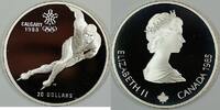 Kanada 1985 Canada $20 Proof Calgary Olympic .925 Silver Coin- Speed Skating -