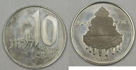 Weltmünzen 10 Lirot Israel Proof Jerusalem Hanukka Lamp Commem Coin in Holder -