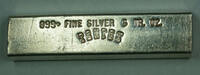 Bullion Early Tentex 5 Troy Oz. .999+ Fine Silver Bar Ingot -